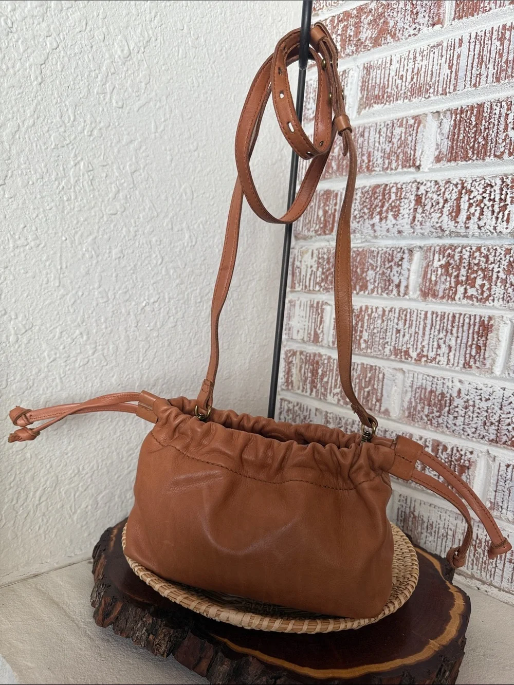 Madewell Leather Drawstring Crossbody Bag